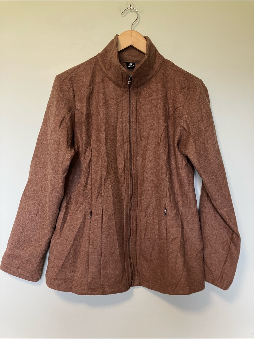 Woolx Women's Tan Brown Zip-Up Jacket